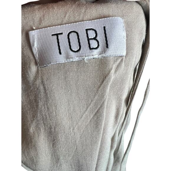 Tobi Tank Top Blouse Shirt Casual Comfy Basic Beige Taupe Buttons - Picture 7 of 9